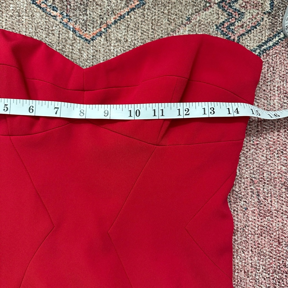 BCBGMaxAzria Red Strapless Floor-Length Gown - Picture 13 of 14